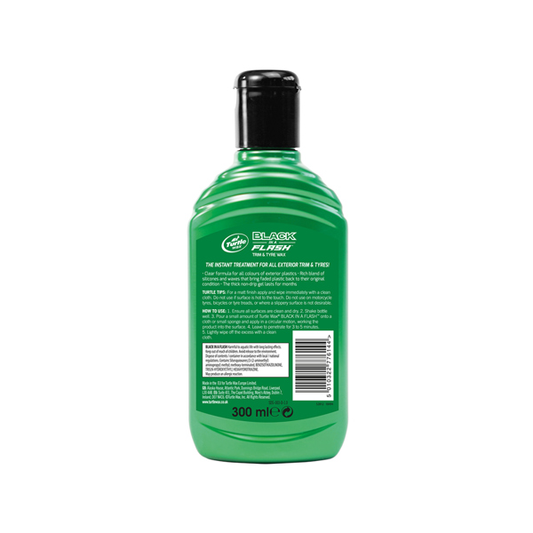 Turtle Wax Black in a Flash Trim & Tyre Wax (300ml)