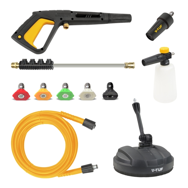 V-TUF V3-240 X2 2175psi 150Bar, 7.5L/min DIY Portable Electric Pressure Washer - Patio & Car Cleaner Starter Kit 