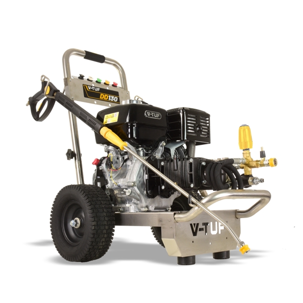 DD130 Industrial 13HP Honda Driven Petrol Pressure Washer - 4350psi, 300Bar (max) , 15 lpm - Stainless Steel Frame 