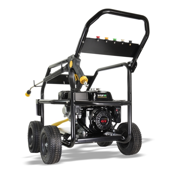 V-TUF GB065RGB 200BAR 12L/MIN HONDA 6.5HP Pressure Washer, Gearbox Pump - Roll Cage Frame & Electric Start 