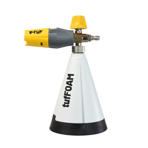 V-TUF tufFOAM Corrosive Resistant Cannon & 1 Litre Bottle (ADJUSTABLE DOSE) - SSQ MALE