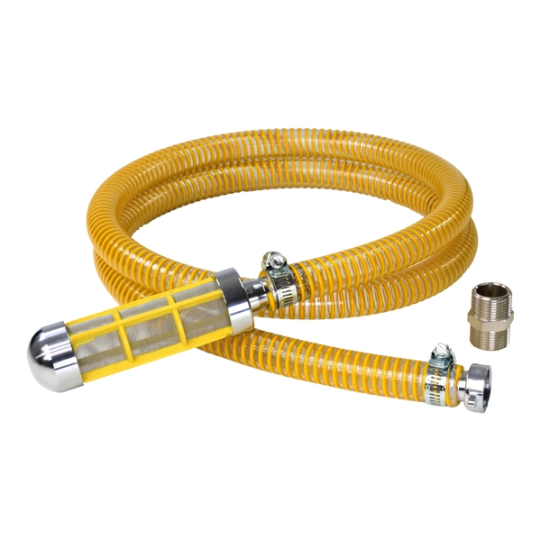 V-TUF HEAVY DUTY CRUSH RESISTANT PUMP SUCTION FEED HOSE KIT (3m) 3/4F AND 3/4M ADAPTER 