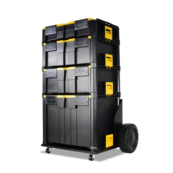 STACKPACK BARROW WITH 4 STACKPACK BOXES - V-TUF STORAGE BOX SYSTEM STARTER KIT 2