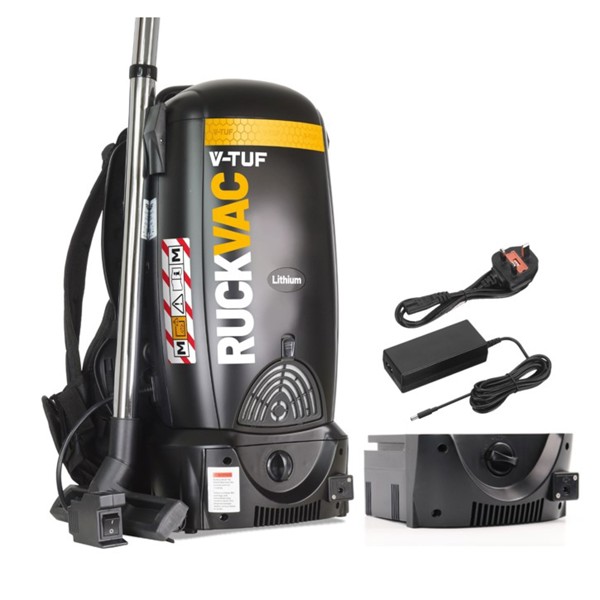 V-TUF RUCKVAC M-Class Rated Cordless Backpack Vacuum Cleaner - Battery Operated - EXTRA BATTERY PACK & CHARGER 