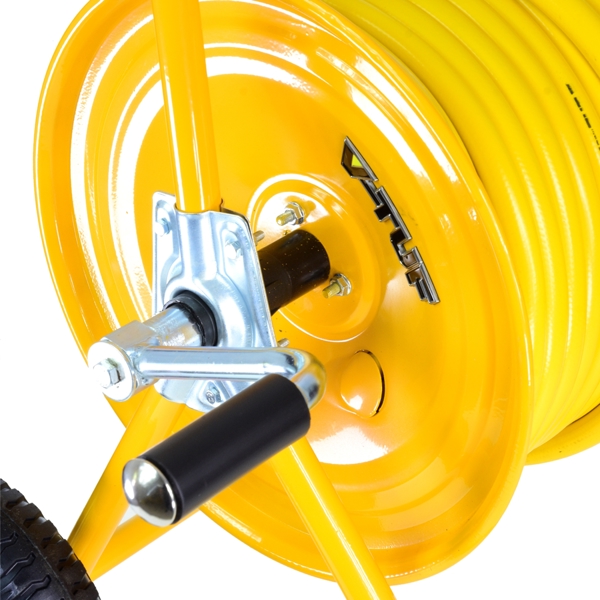 V-TUF MANUAL WIND - HOSE REEL TROLLEY FITTED with 25m 3/4 Washflex Pro Hose