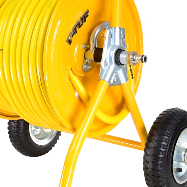 V-TUF MANUAL WIND - HOSE REEL TROLLEY FITTED WITH 100m 1/2 Washflex Pro Hose 