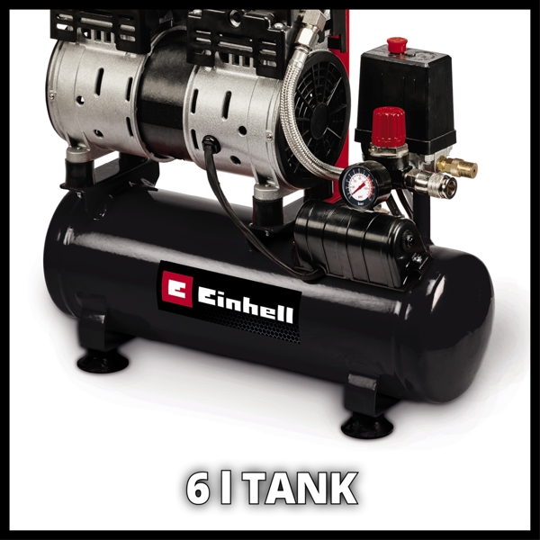 Einhell TC-AC 6 Silent 0.75HP 6 Litre 8 Bar Silent Oil Free Compressor 