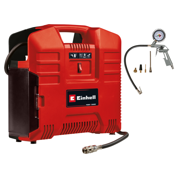 Einhell TE-AC 36/8 Li OF Set-Solo PXC 36V (2x18V) Oil Free Compressor, Body Only  