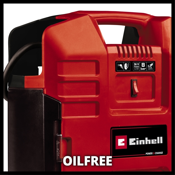 Einhell TE-AC 36/8 Li OF Set-Solo PXC 36V (2x18V) Oil Free Compressor, Body Only  