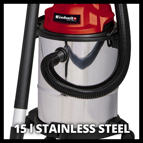 Einhell TC-VC 1815 S 15 Litre Stainless Steel Wet & Dry Vac