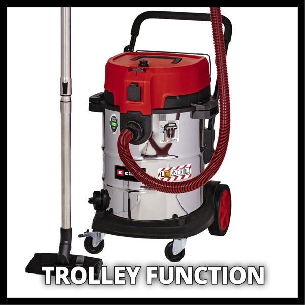 Einhell TE-VC 2250 SACL 50 Litre Stainless Steel L Class Wet & Dry Vac with Power Take Off