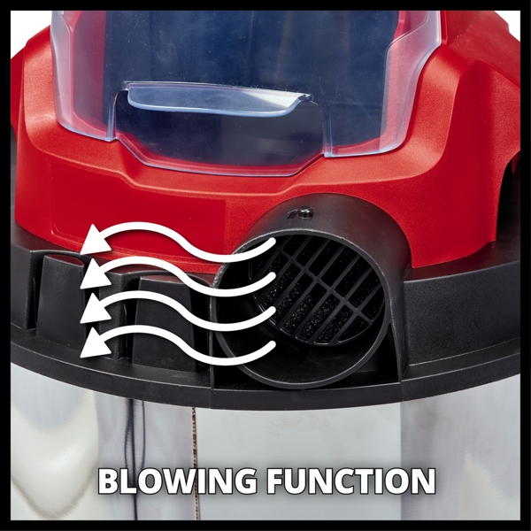 Einhell TC-VC 18/20 Li S-Solo PXC 18V 20 Litre Stainless Steel  Wet & Dry Vac, Body Only  