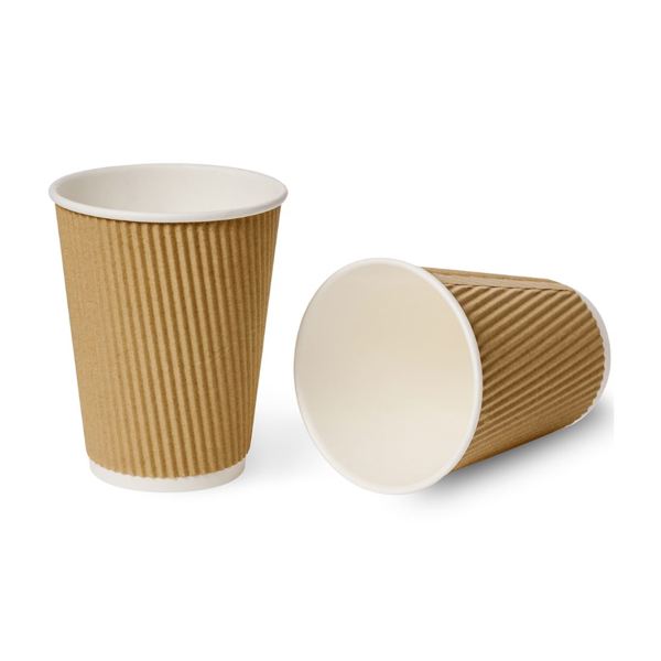 12oz Brown Ripple Wall Kraft Cup