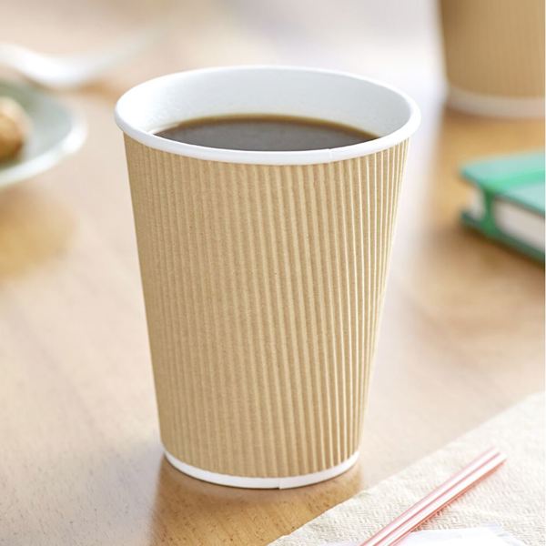 12oz Brown Ripple Wall Kraft Cup