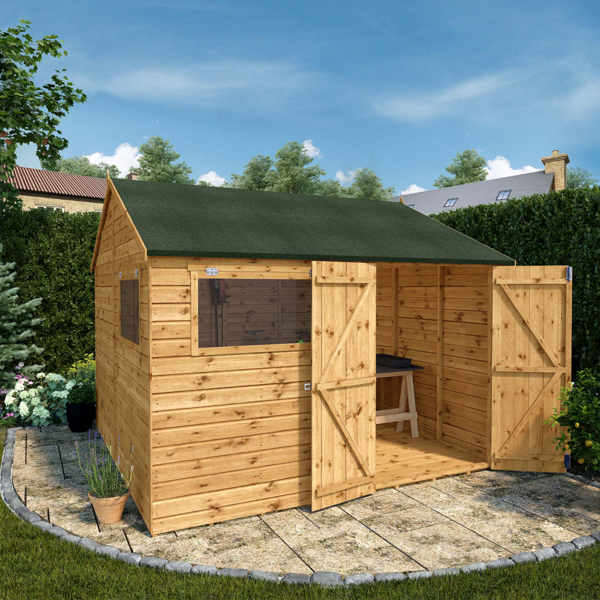 Mercia Premium Shiplap Reverse Apex Wooden Workshop 10 x 10