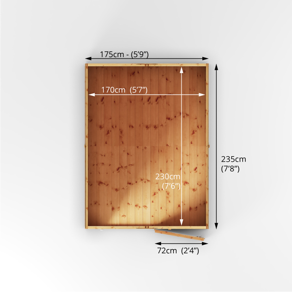 Mercia Shiplap Apex Wooden Shed 8 x 6