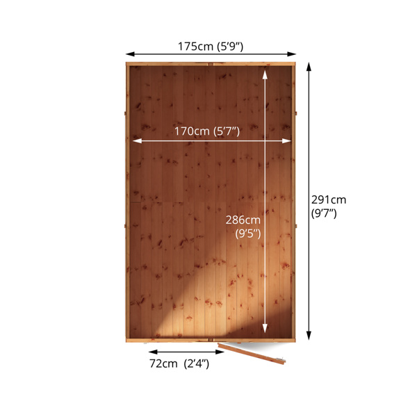 Mercia Shiplap Apex Wooden Shed 10 x 6