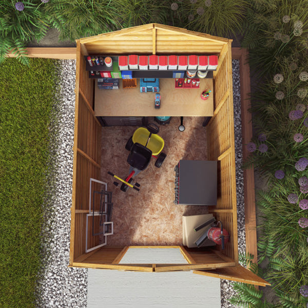 Mercia Overlap Apex Wooden Shed 7 x 5 - Windowless