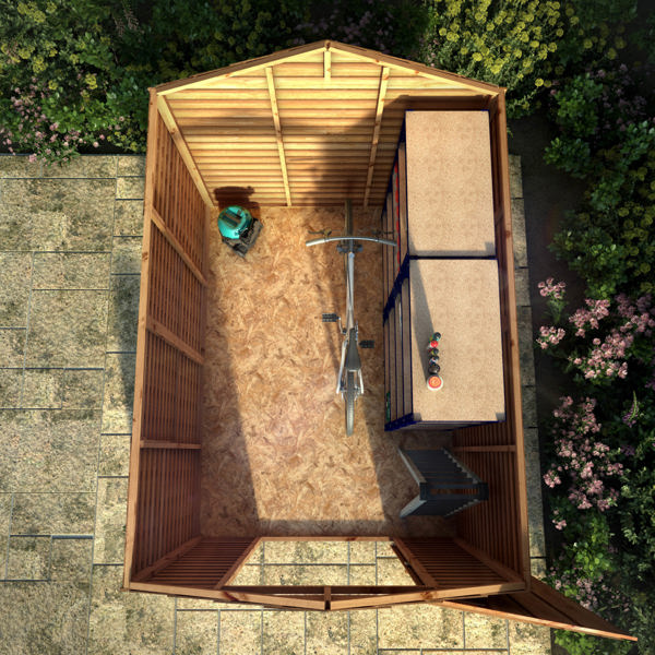 Mercia Overlap Single Door Apex Wooden Shed 8 x 6 - Windowless