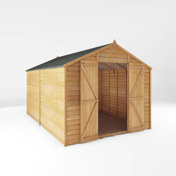 Mercia Overlap Apex Wooden Shed 12 x 8 - Windowless