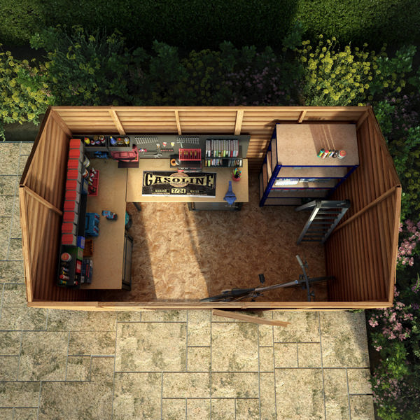 Mercia Overlap Reverse Apex Wooden Shed 10 x 6