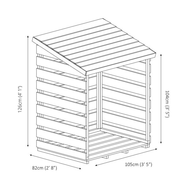 Mercia Pressure Treated Single Log Store 3 x 3