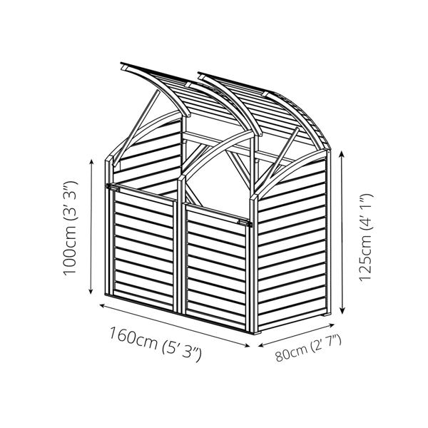 Mercia Pressure Treated Double Bin Store
