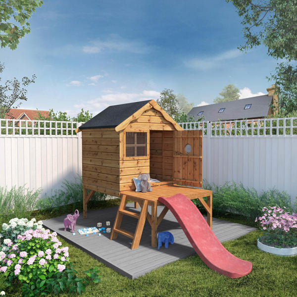 Mercia Snug Tower Wooden Playhouse & Slide