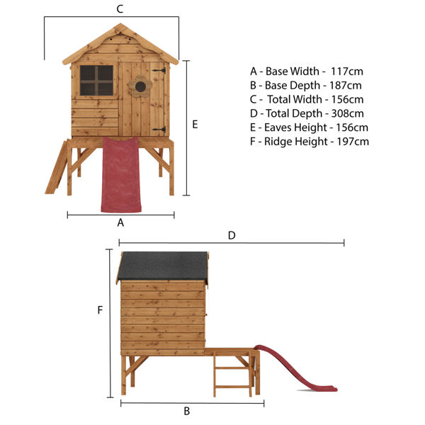 Mercia Snug Tower Wooden Playhouse & Slide