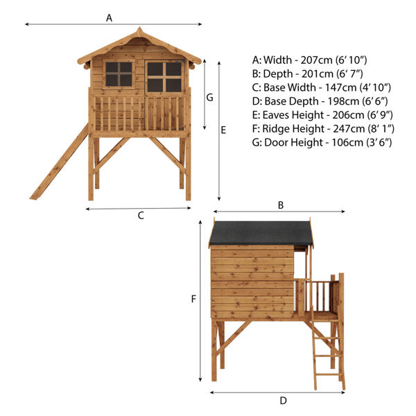 Mercia Poppy Tower Wooden Playhouse