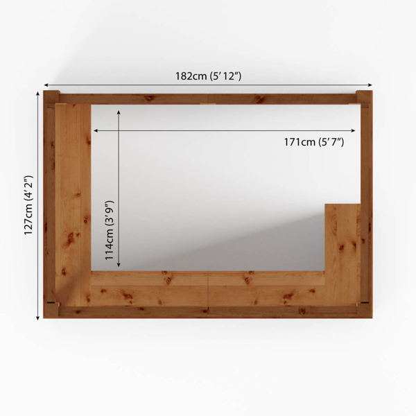 Mercia Premium Pressure Treated Wooden Garden Bar 6 x 4