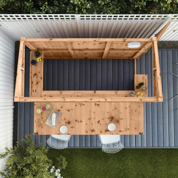 Mercia Premium Pressure Treated Wooden Garden Bar with Shutters 9 x 4