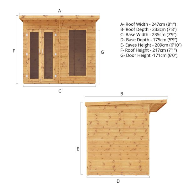 Mercia Maine Wooden Summerhouse 8 x 6