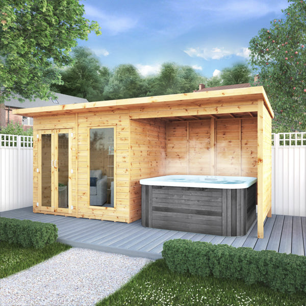 Mercia Main Wooden Summerhouse with Patio Area 16 x 6