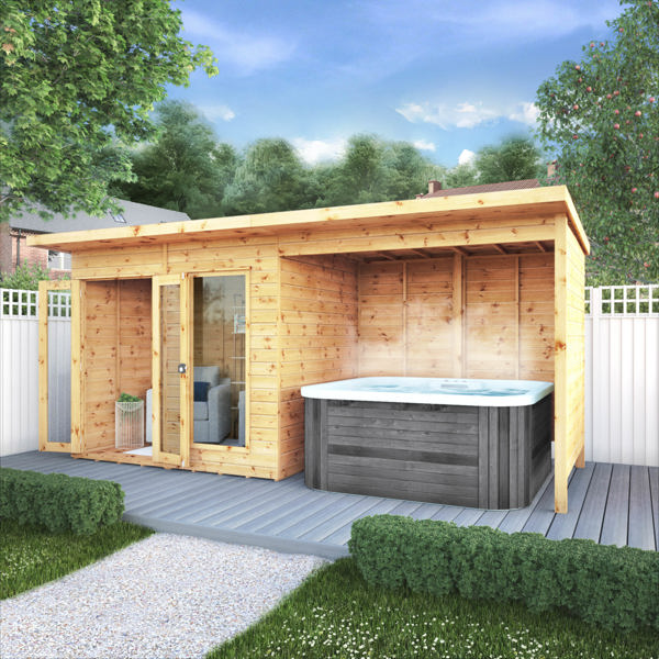 Mercia Main Wooden Summerhouse with Patio Area 16 x 6