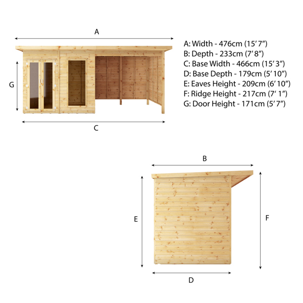 Mercia Main Wooden Summerhouse with Patio Area 16 x 6