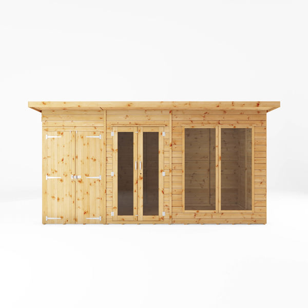 Mercia Maine Wooden Summerhouse with Side Shed 14 x 6
