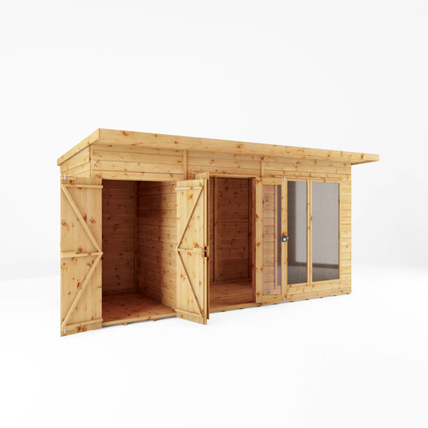 Mercia Maine Wooden Summerhouse with Side Shed 14 x 6