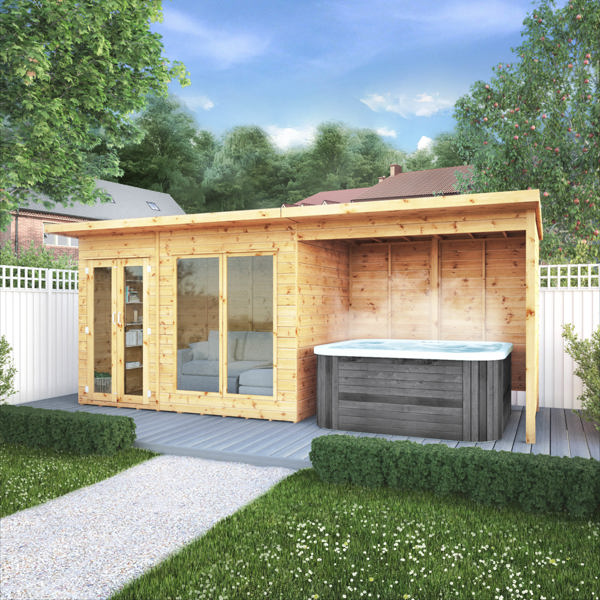 Mercia Maine Wooden Summerhouse with Patio Area 18 x 6