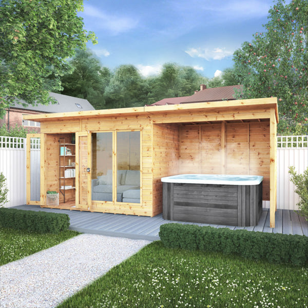Mercia Maine Wooden Summerhouse with Patio Area 18 x 6