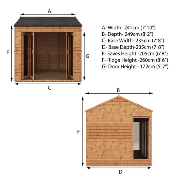 Mercia Vermont Wooden Summerhouse 8 x 8
