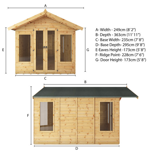 Mercia Premium Sussex Wooden Summerhouse 10 x 8
