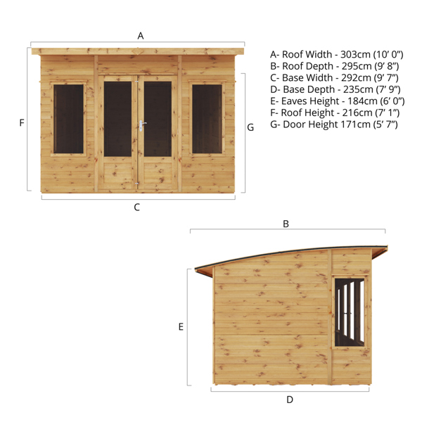 Mercia Premium Helios Wooden Summerhouse 10 x 8