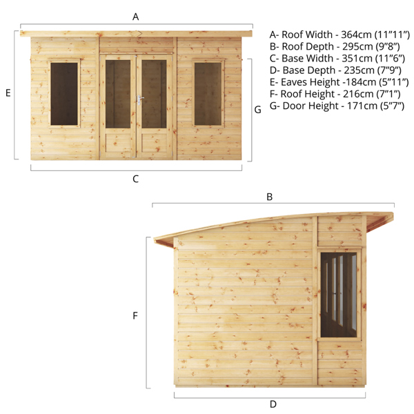 Mercia Premium Helios Wooden Summerhouse 12 x 8