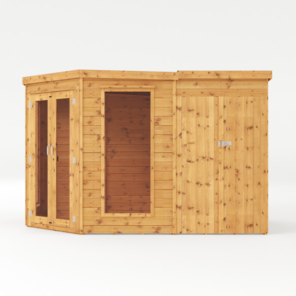 Mercia Premium Corner Wooden Summerhouse with Side Shed 11 x 7