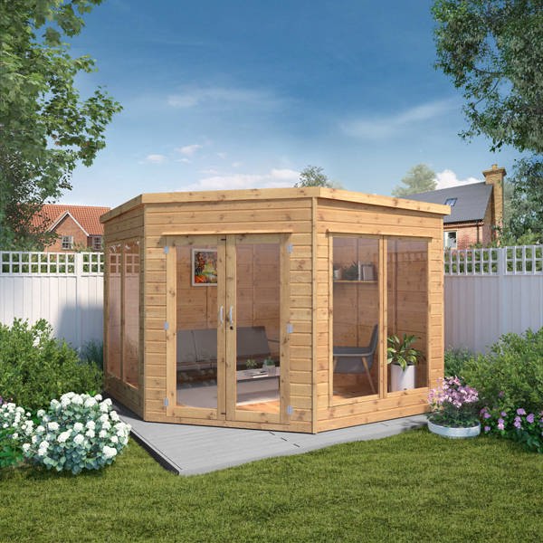 Mercia Premium Corner Wooden Summerhouse 9 x 9