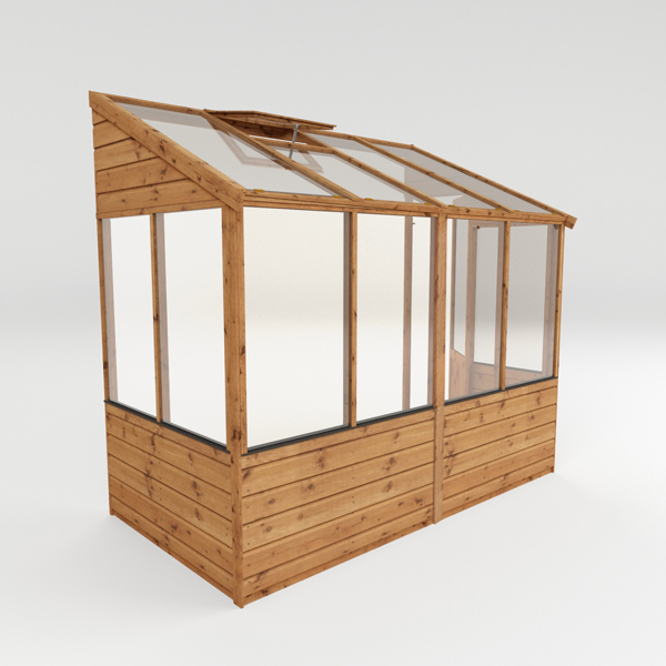 Mercia Traditional Lean-To Wooden Greenhouse 8 x 4