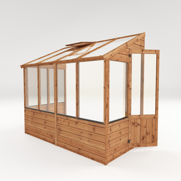 Mercia Traditional Lean-To Wooden Greenhouse 8 x 4