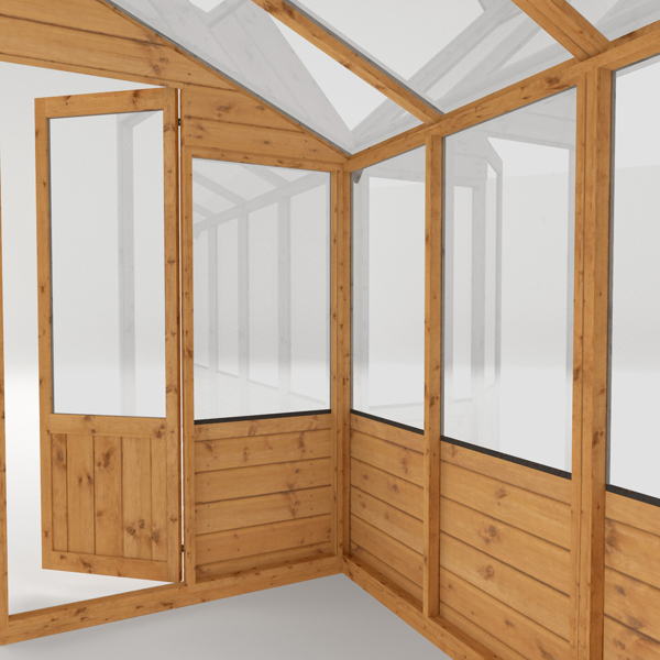 Mercia Traditional Lean-To Wooden Greenhouse 8 x 4