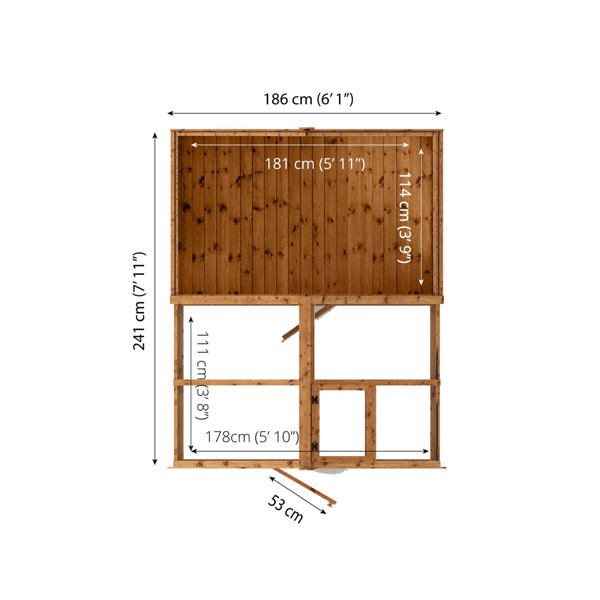 Mercia Traditional Apex Wooden Greenhouse Combi Shed 8 x 6